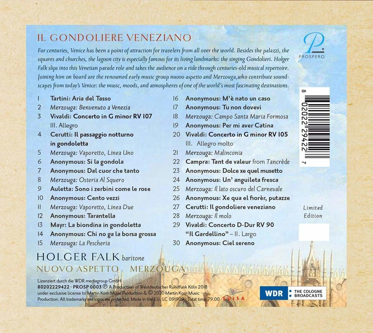 CD-Cover mit Text auf Italienisch, venezianisches Thema.