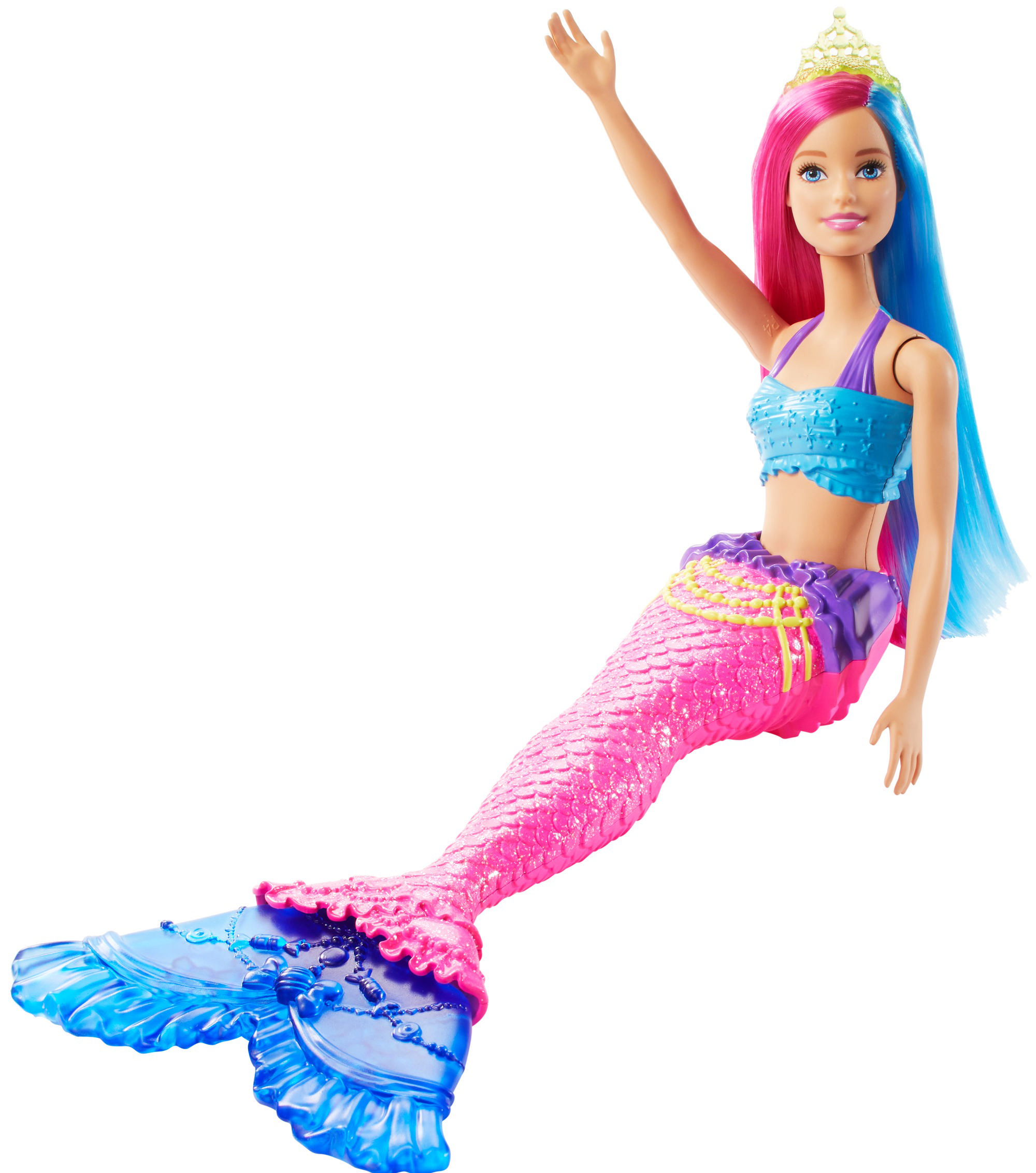 BARBIE Dreamtopia Meerjungfrau Puppe (pinkes und blaues Haar) Puppe Mehrfarbig