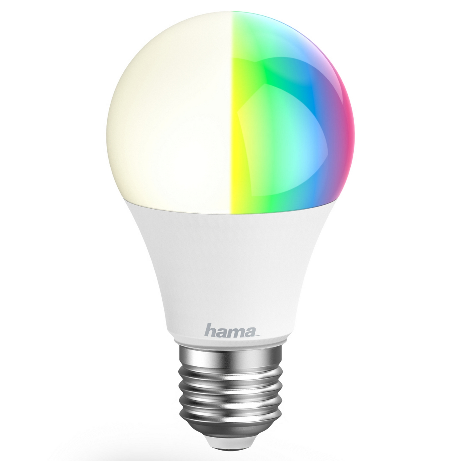 Bombilla inteligente - Hama E27, WiFi, Luz regulable, 10W, Alexa, Google Assistant, LED, Multicolor, A+