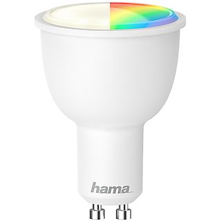 Bombilla inteligente - Hama GU10, WiFi, Luz regulable, 4.5W, Alexa, Google Assistant, LED, Multicolor, A+