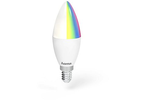 Bombilla inteligente  Hama E14, WiFi, Luz regulable, 4.5W, Alexa, Google  Assistant, LED, Multicolor, A+