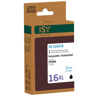 Cartucho de tinta - ISY IEI-1163-B Para Epson T1631, Negro
