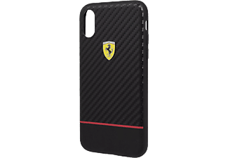 FERRARI On-Track racing iPhone X/XS karbon és puha gumi tok, fekete (FESBOHCPXBK)