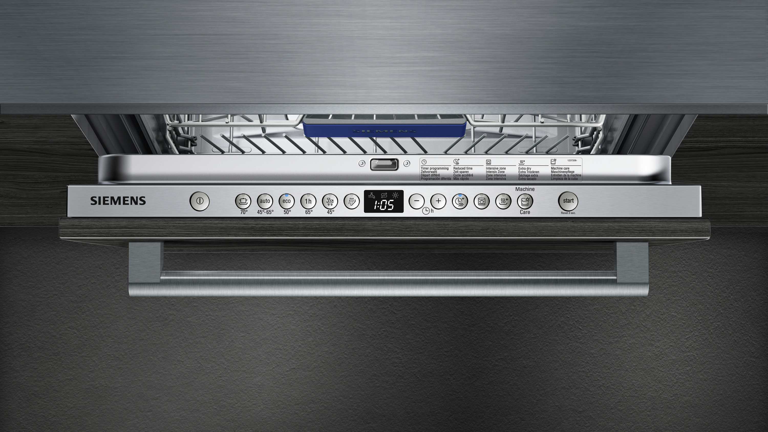 Lavavajillas integrable - Siemens SN636X18NE, 14 servicios, 5 programas, 60 cm, Bandeja para cubiertos, Inox