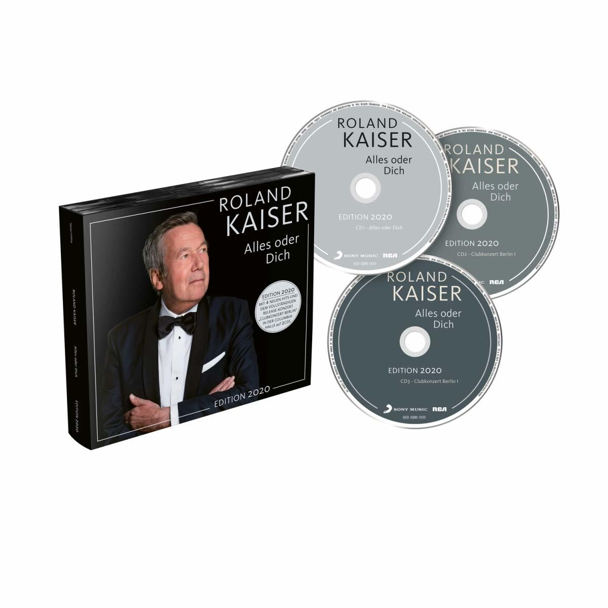 Roland Kaiser Album-Boxset mit CDs. Enthält CDs mit der Aufschrift 'Alles oder Dich' und Künstlerbild.