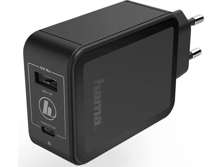 HAMA Oplader USB / USB-C Turbo Zwart (183321)