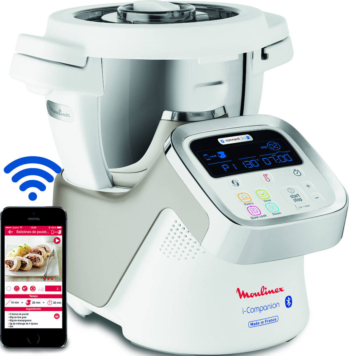 MOULINEX I-Companion - Robot culinaire multi-fonctions (Blanc)