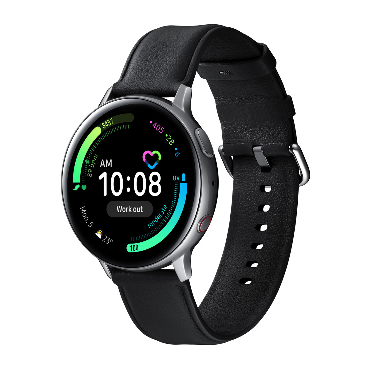 Smartwatch - Samsung Galaxy Watch Active 2, 44mm, LTE, Acero inoxidable, Plata