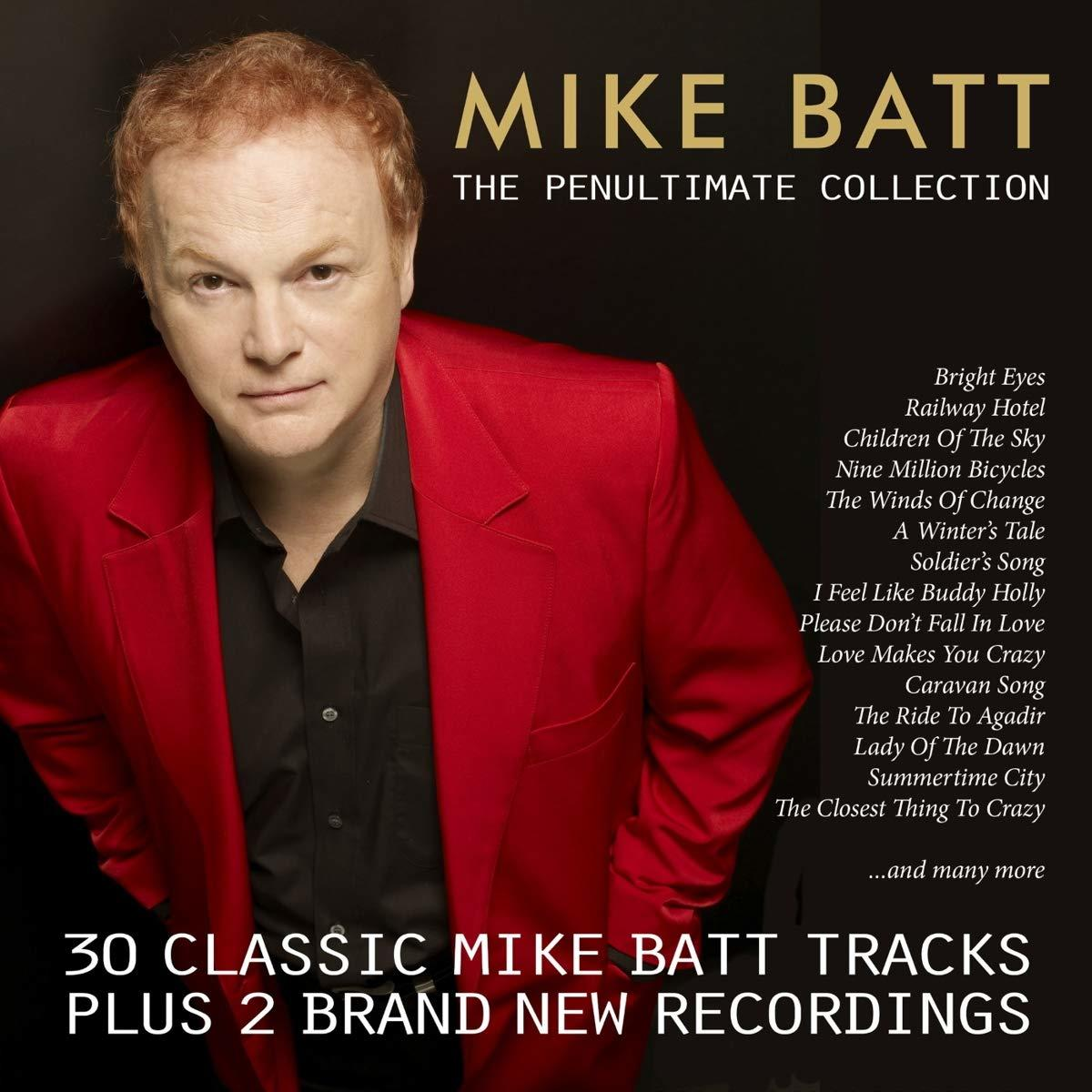 Albumcover mit Mike Batt, rotem Jackett, Text "The Penultimate Collection" und Titelliste.