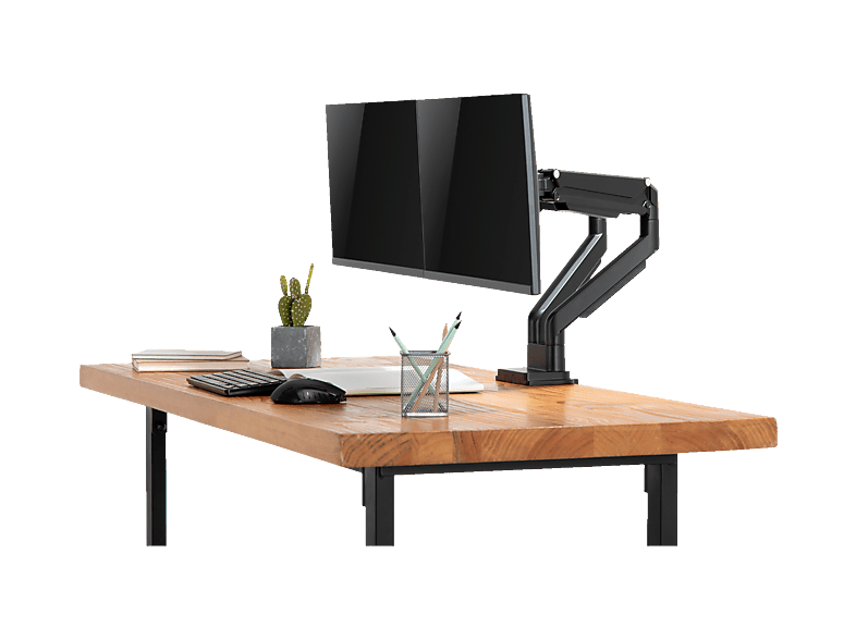 DIGITUS Universal Dual Monitorhalter mit Gasdruckfeder und Klemmbefestigung, 15-32", 2x 9 kg (max.); Monitorständer — Foto 2 von 2
