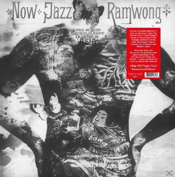 Album borító. Tetovált torzó, pillangó, ázsiai figurák. Piros szöveg: 'Ramwong'. Fekete-fehér.