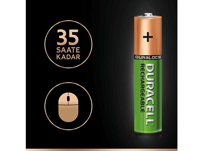 DURACELL 2'li AAA 750 mAh Şarj Edilebilir Pil_4