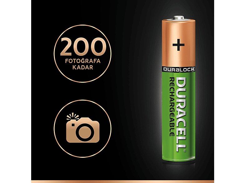 DURACELL 2'li AAA 750 mAh Şarj Edilebilir Pil_5