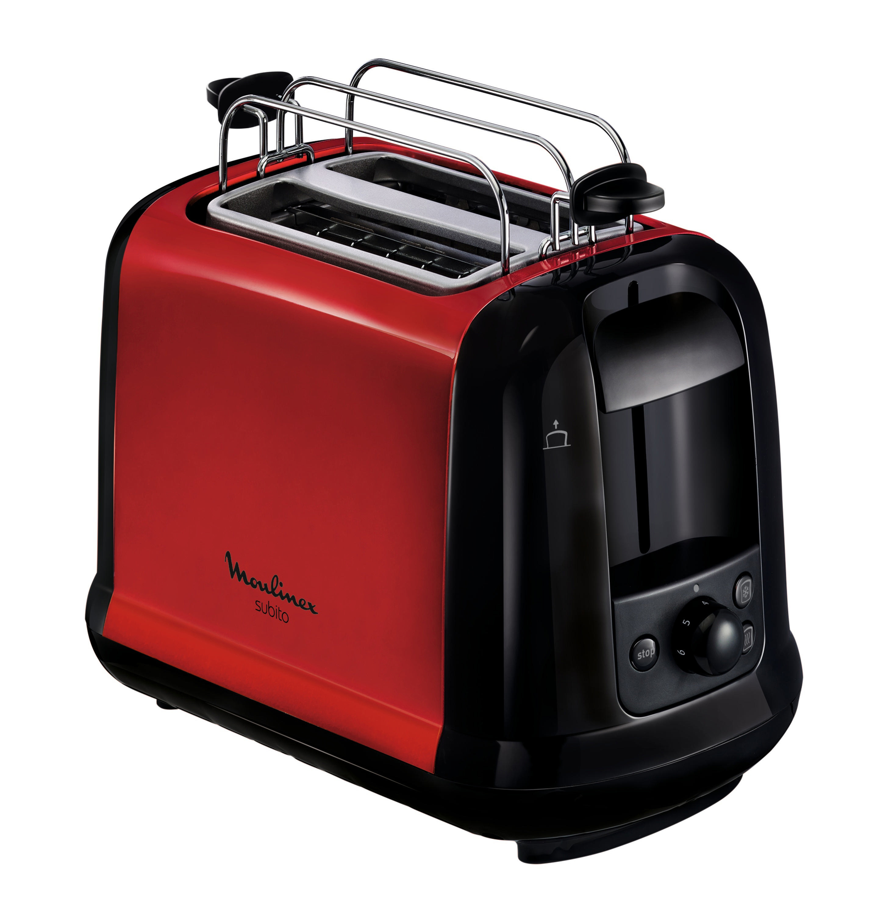 MOULINEX LT 261 Schlitze: Toaster (850 Watt, Metallic/Rot/Schwarz 2) D