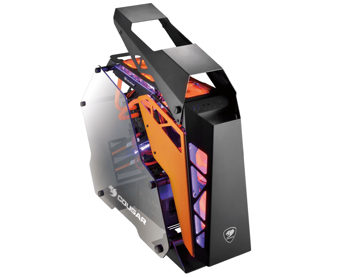 COUGAR CONQUER PC-Gehäuse, Schwarz/Orange
