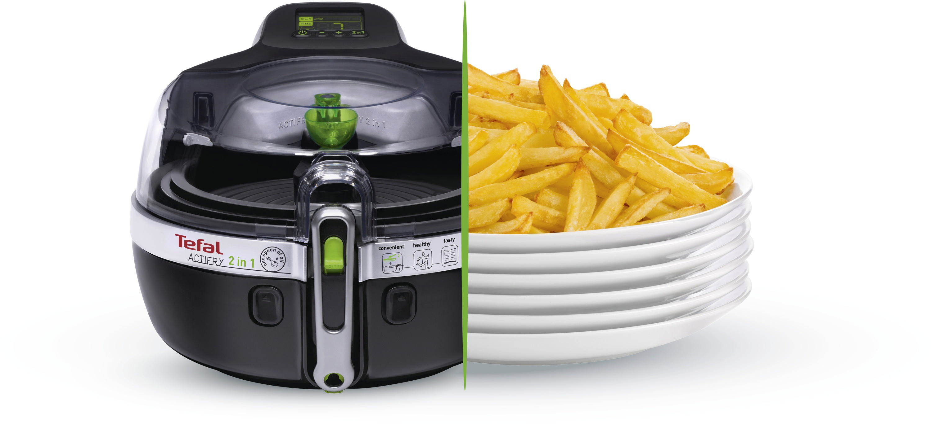 TEFAL YV 9601 ActiFry 2in1 Heißluftfritteuse 1400 Watt Schwarz/Silber
