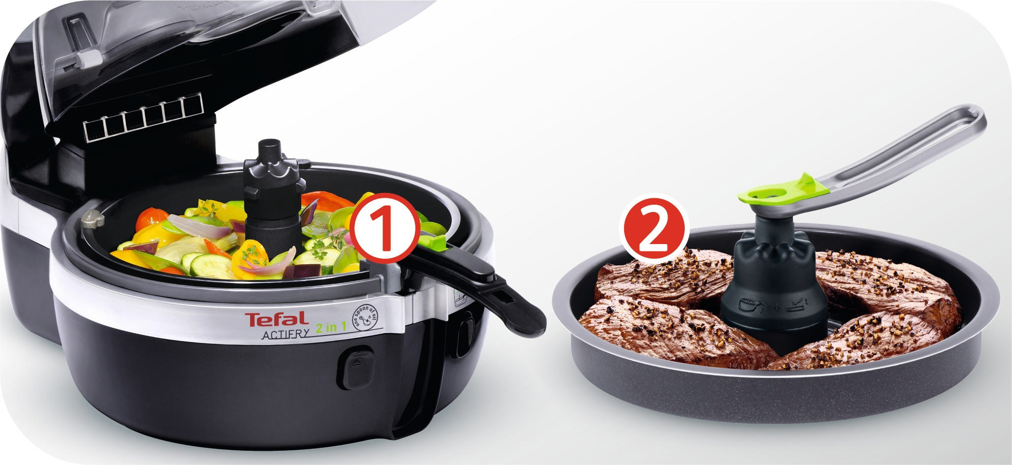 TEFAL YV 9601 ActiFry 2in1 Heißluftfritteuse 1400 Watt Schwarz/Silber