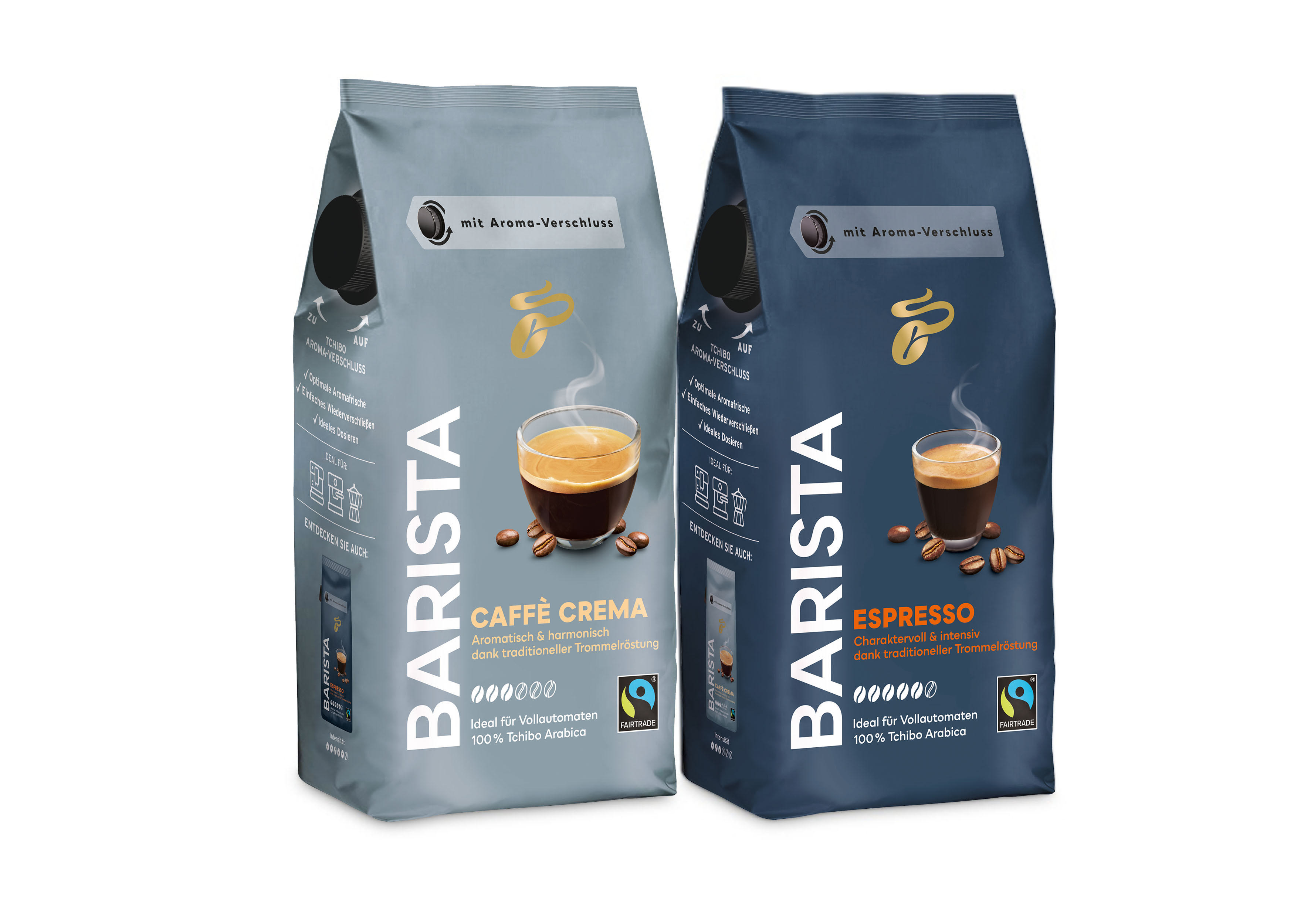 TCHIBO 504964 Esperto Caffè inkl. 2kg BARISTA Kaffeebohnen Kaffeevollautomat Silber