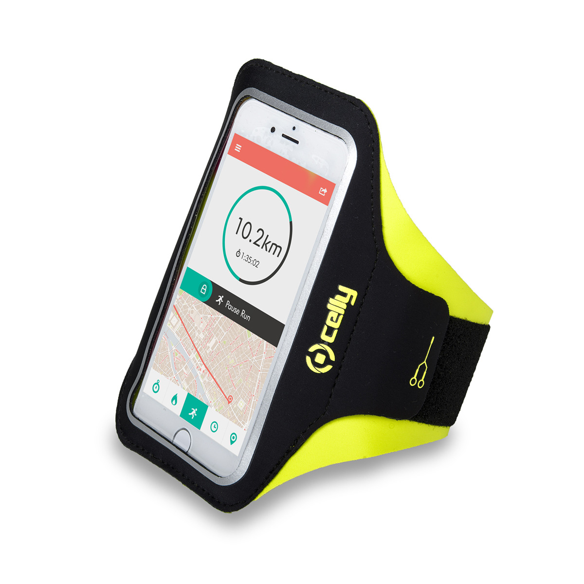 Funda - Celly CELBR009  , Brazalete para Smartphones, Hats 5", Amarillo