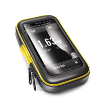 Funda - Celly CELSP009 Flex Bike, Universal, Para bicicletas, Impermeable, Cremalleras, Negro y transparente