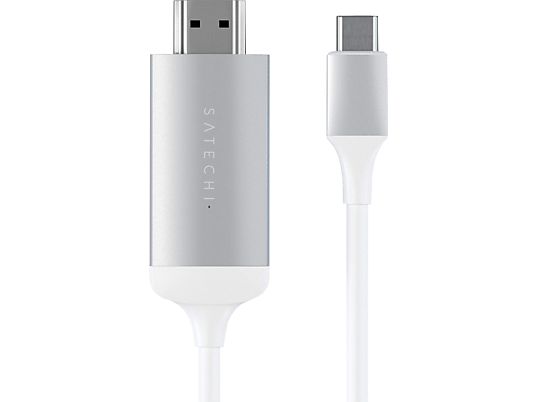 SATECHI ST-CHDMIS - Adattatore da USB-C a HDMI 4K (Argento/Bianco)
