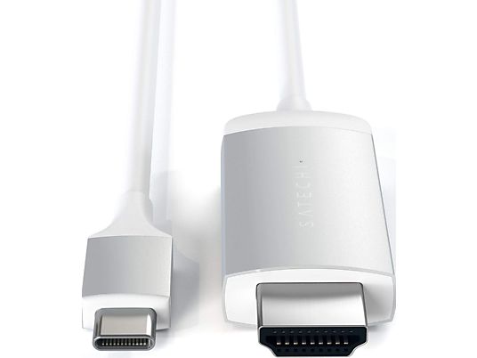 SATECHI ST-CHDMIS - Adattatore da USB-C a HDMI 4K (Argento/Bianco)