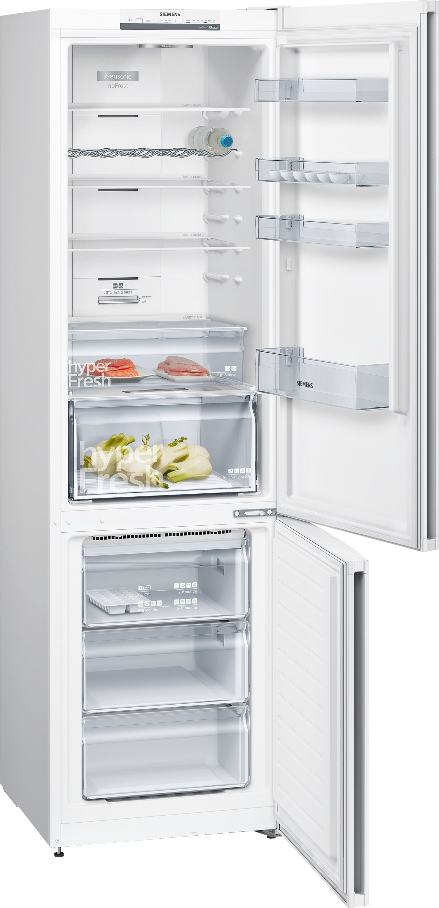 SIEMENS KG39NVWDC IQ300 Kühlgefrierkombination (D, 400 l, 2030 mm hoch, Weiß)