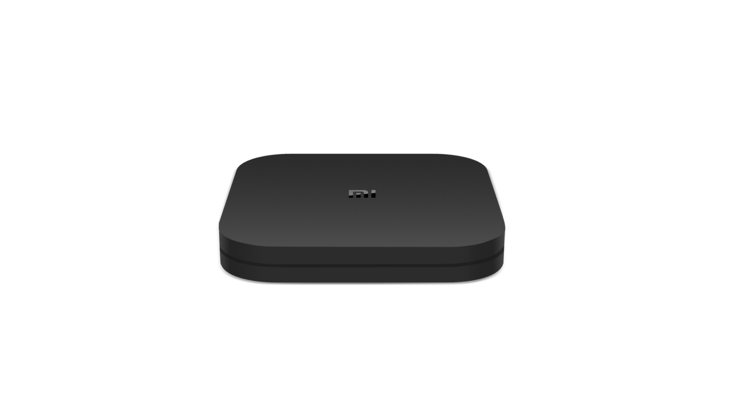 Caja de TV rectangular negra sobre fondo blanco.