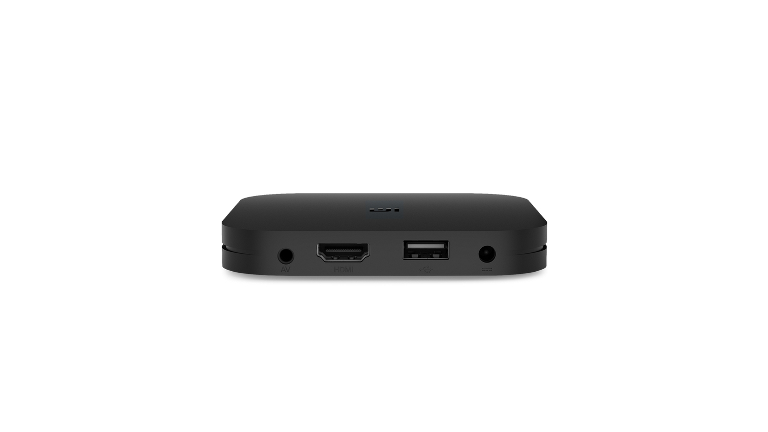 Un dispositivo negro con puertos para auriculares, HDMI y USB.