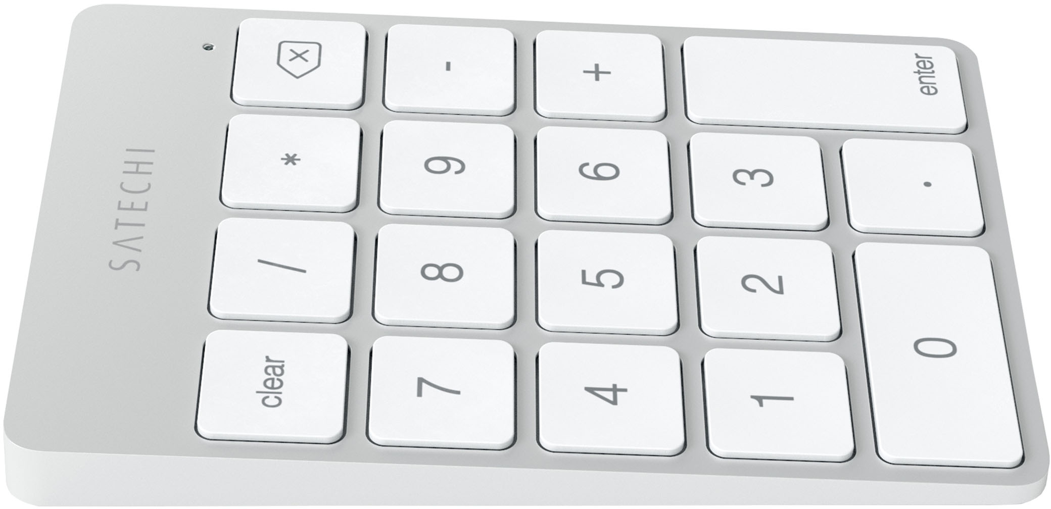 Un clavier pavé numérique gris clair.
