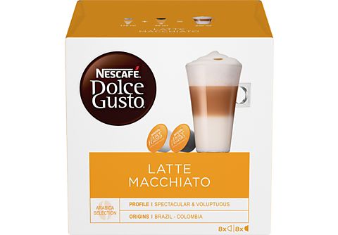 DOLCE GUSTO Kaffeekapsel Latte Macchiato (16 Stk. = 8x Kaffee 8x Milch, Kompatibles System: Nescafé Dolce Gusto)