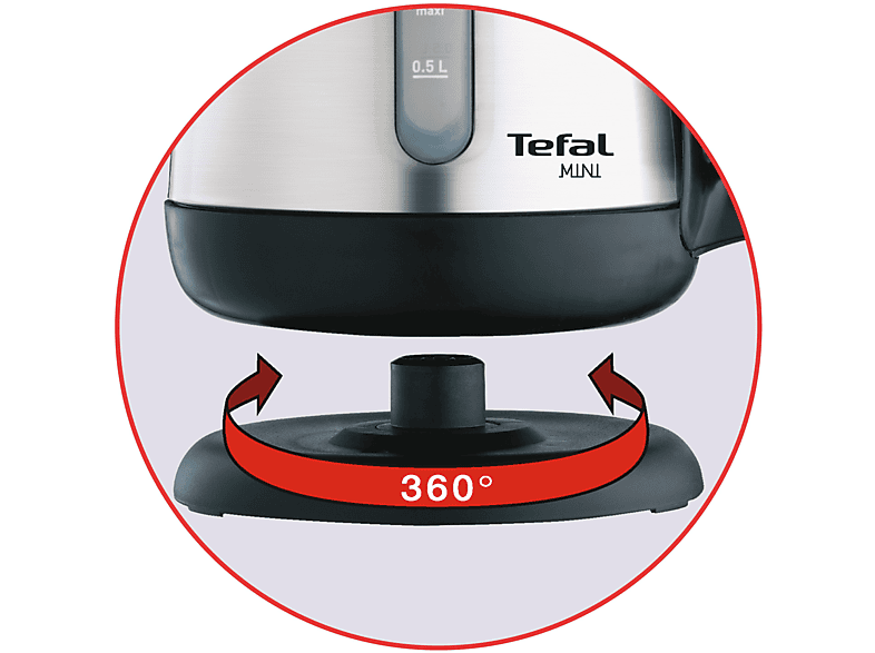 TEFAL BI 8125 Mini Wasserkocher, Edelstahl gebürstet/schwarz