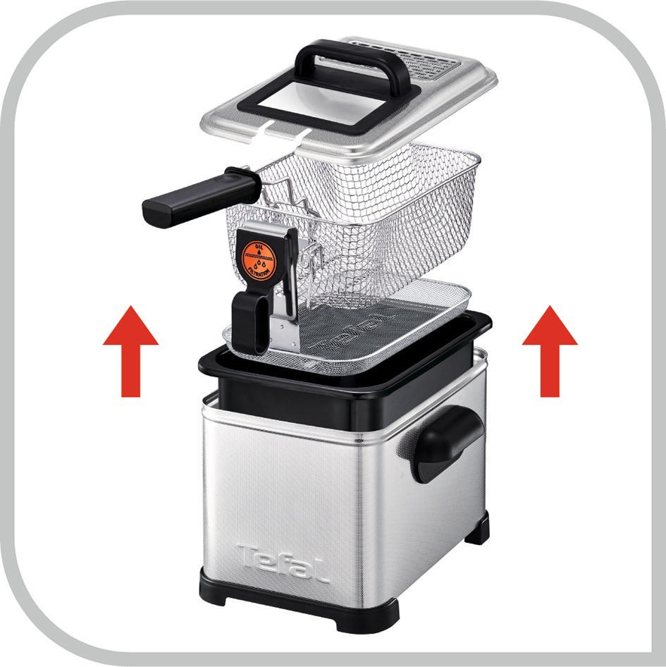 TEFAL FR5101 Filtra Pro Inox & Design Fritteuse 2300 Watt Edelstahl/Schwarz
