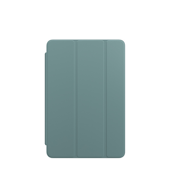 Una funda de tableta verde cerrada.