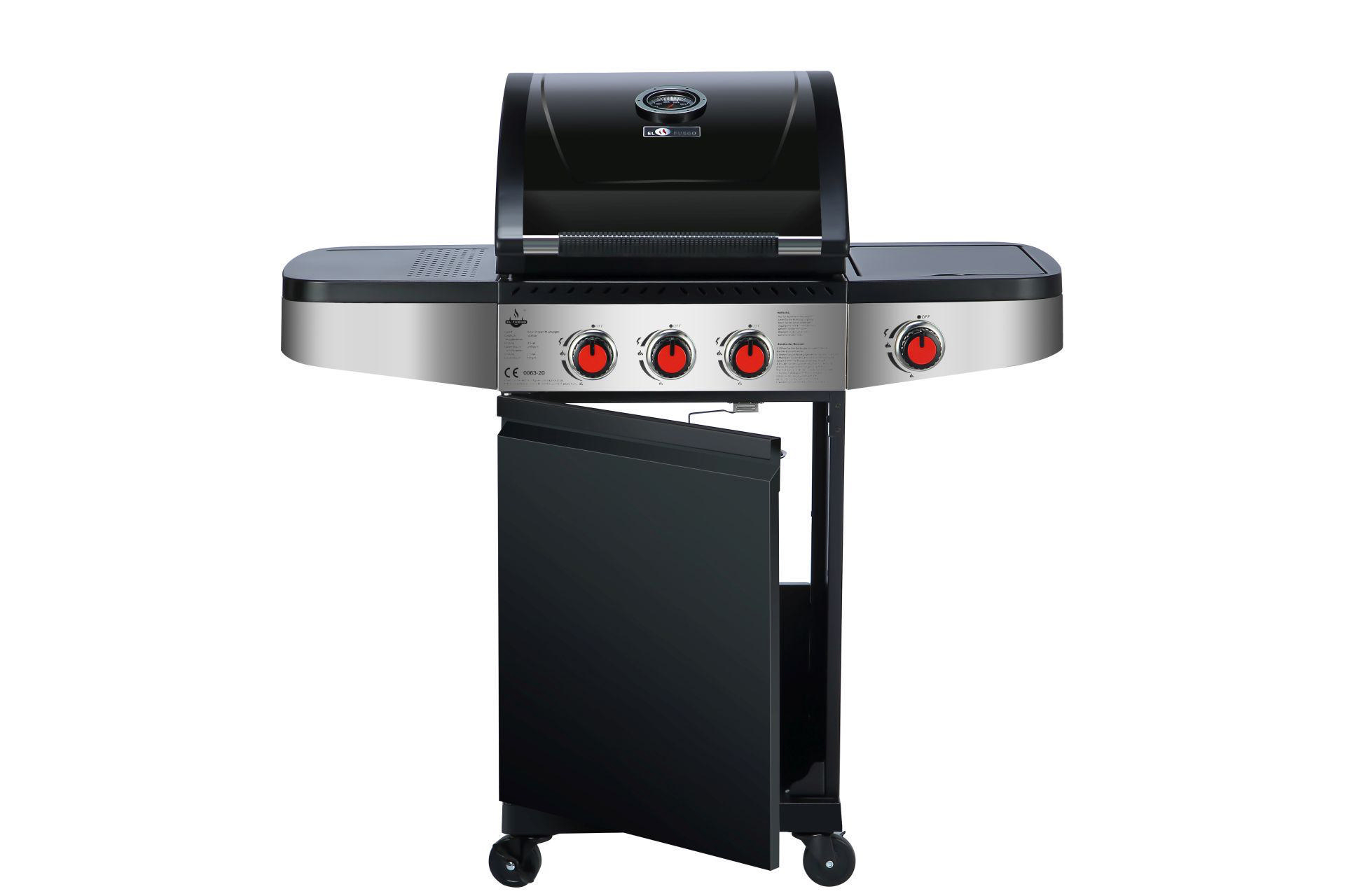 EL FUEGO AY 0591 Houston 3+1 Gasgrill, Schwarz (11500 Watt)
