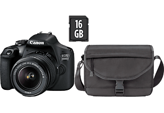 CANON EOS 2000D + EF-S 18-55 DC + SB130 cameratas + 16GB