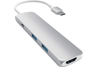 SATECHI ST-CMAS - Type-C Multiport Adapter (Silber/Weiss)