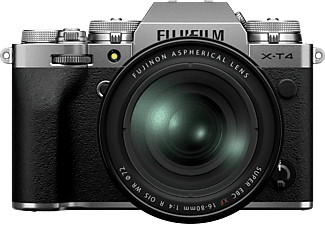 FUJIFILM X-T4 Body + FUJINON XF16-80mm F4 R OIS WR - Systemkamera Silber