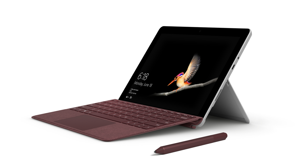 Funda con teclado - Microsoft Type Cover para Surface Go, 10", QWERTY, Burdeos