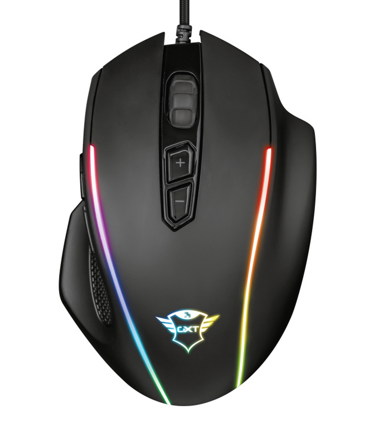 Ratón gaming - Trust GXT 165 Celox, Por cable, 10000 ppp, Retroiluminado, Negro