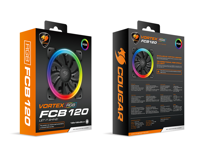 COUGAR VORTEX FCB 120 RGB Gehäuselüfter, Schwarz