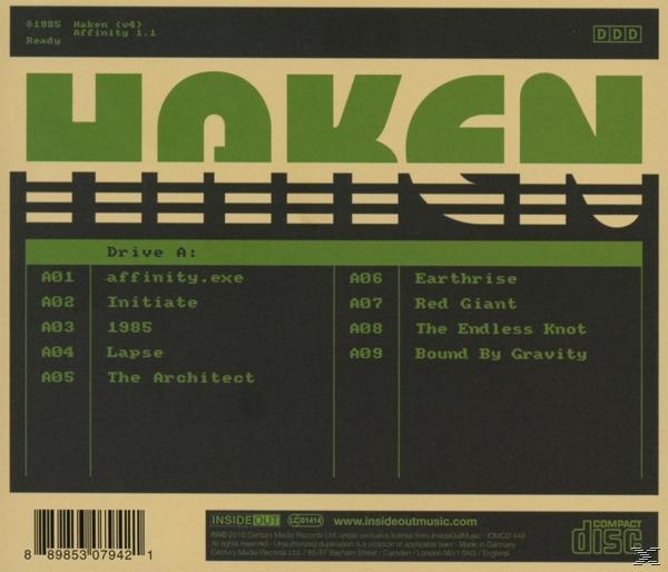 Albumcover mit Text und grünem und schwarzem Design. Compact Disc-Etikett.