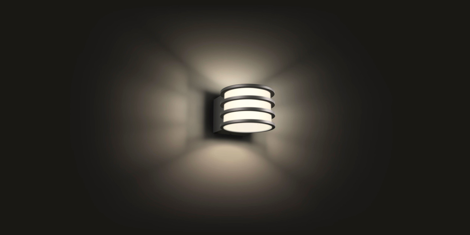 PHILIPS HUE Lampe murale Smart Lucca Blanc chaud Gris (1740193P0)