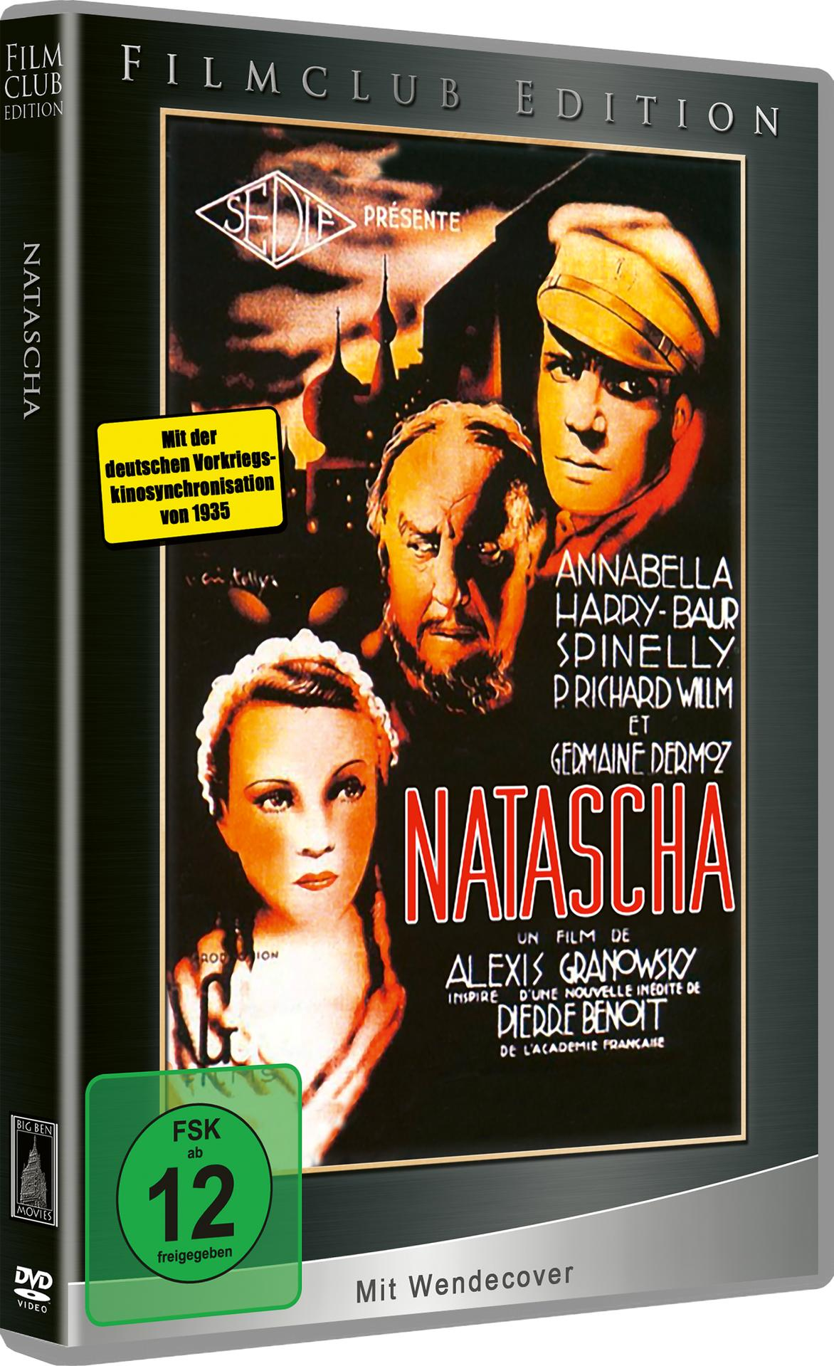 DVD-Cover von Natascha, einem Film. Es zeigt ein Frauenporträt und einen Mann mit Mütze.