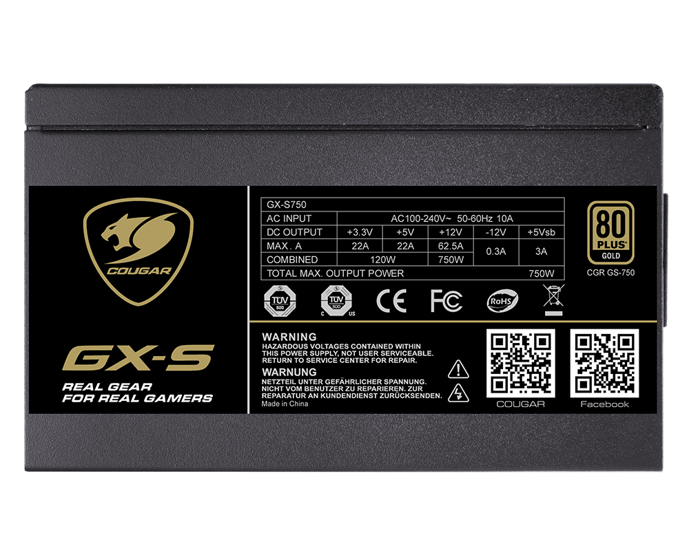 COUGAR GX-S750 PC-Netzteil 750 Watt 80 Plus Gold