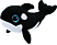 TY Boos Nona plüss, kardszárnyú delfin, 15 cm (36893)