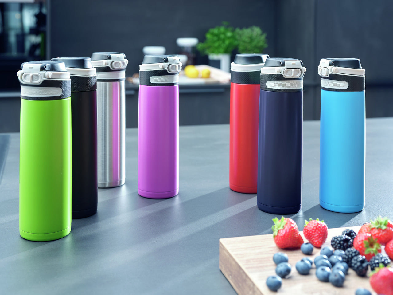 LEIFHEIT 3274 Isolierbecher Flip Thermobecher Lila