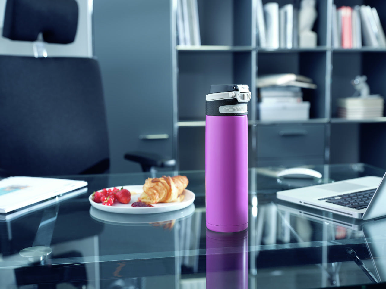 LEIFHEIT 3274 Isolierbecher Flip Thermobecher Lila