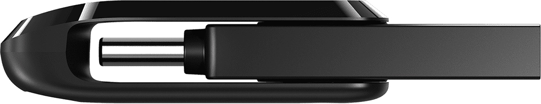 Gros plan d'une clé USB noire avec un capuchon noir.