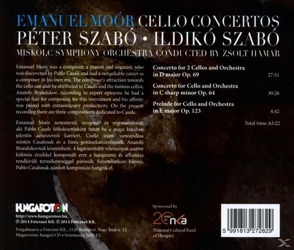 CD-borító szöveggel a gordonkaversenyekről és egy táj háttérrel.